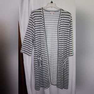 Kimono Duster Molly & Isadora Charcoal Grey / Ivory three-quarter sleeve